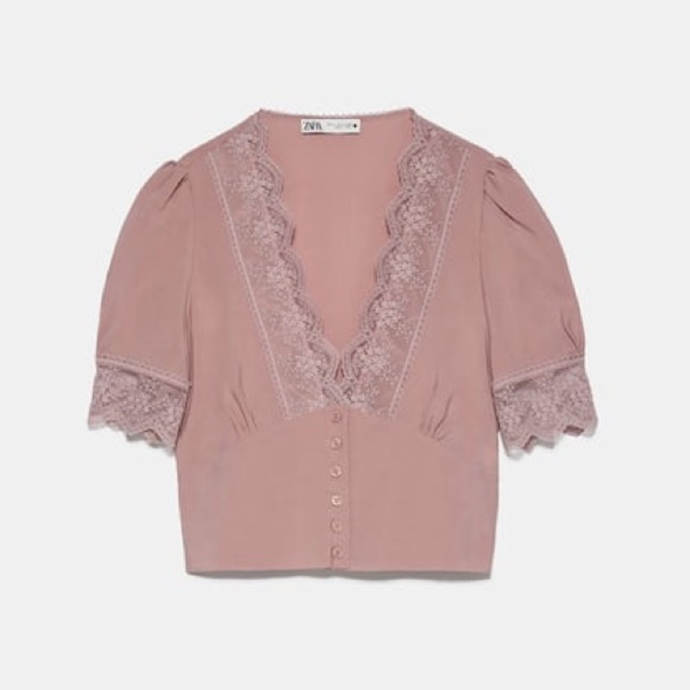 Zara cropped lace top